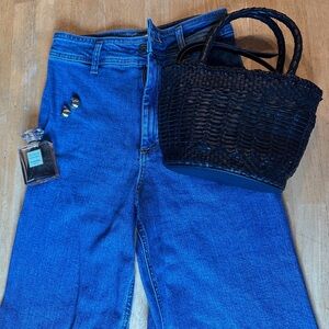 zara high waist sailor jeans